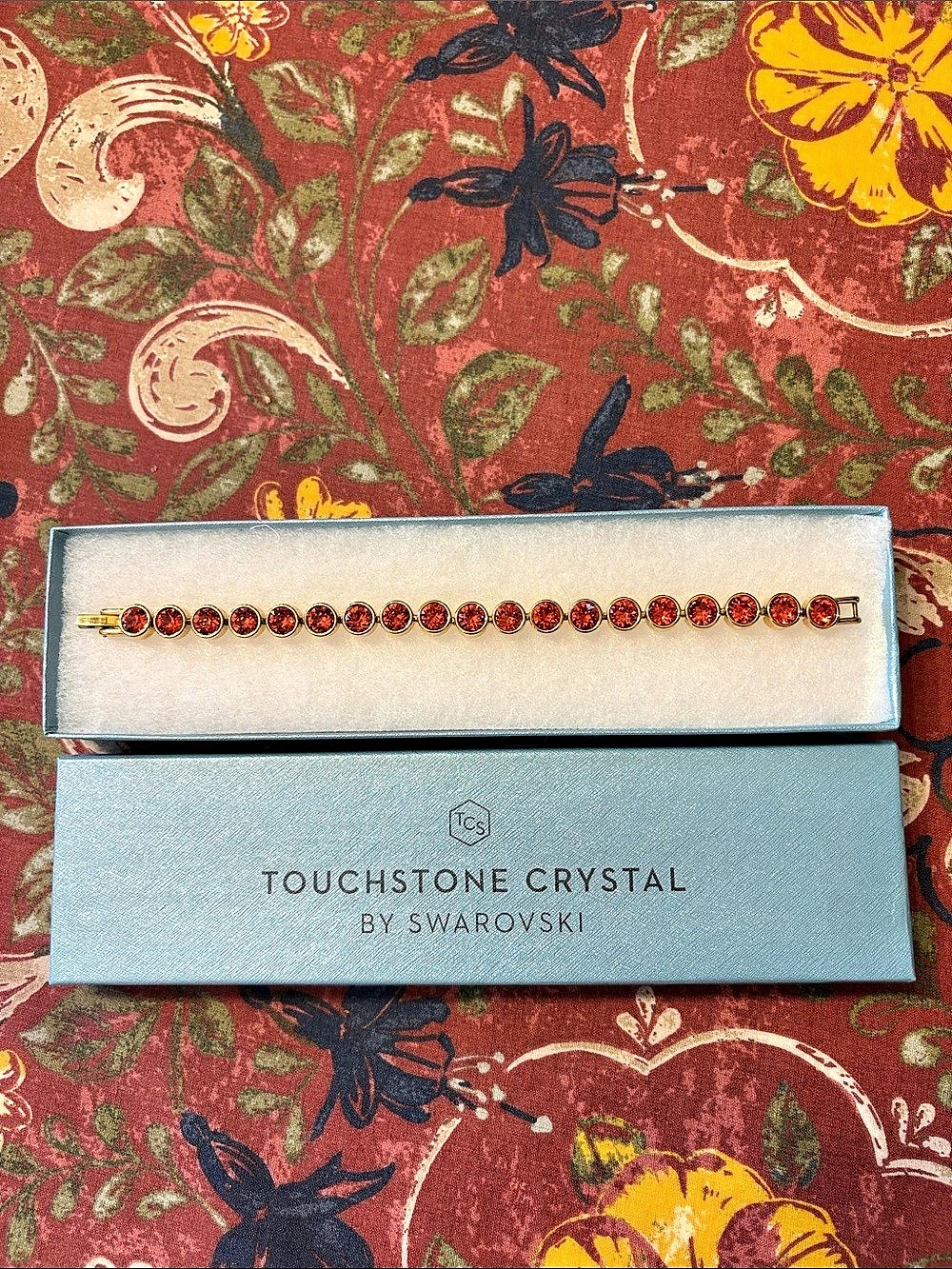 Touchstone Crystal by Swarovski Red Crystal Bracelet Like New